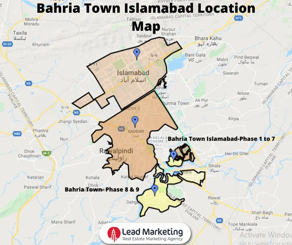 Bahria town islamabad location