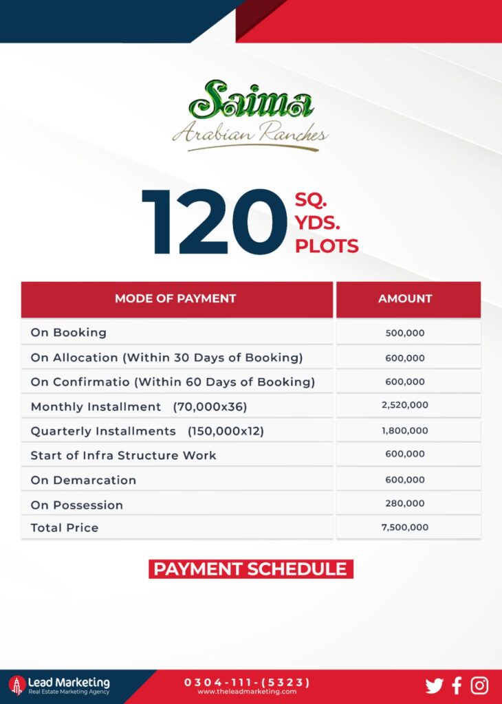 Saima Arabian Ranches 3 Years Payment Plan: