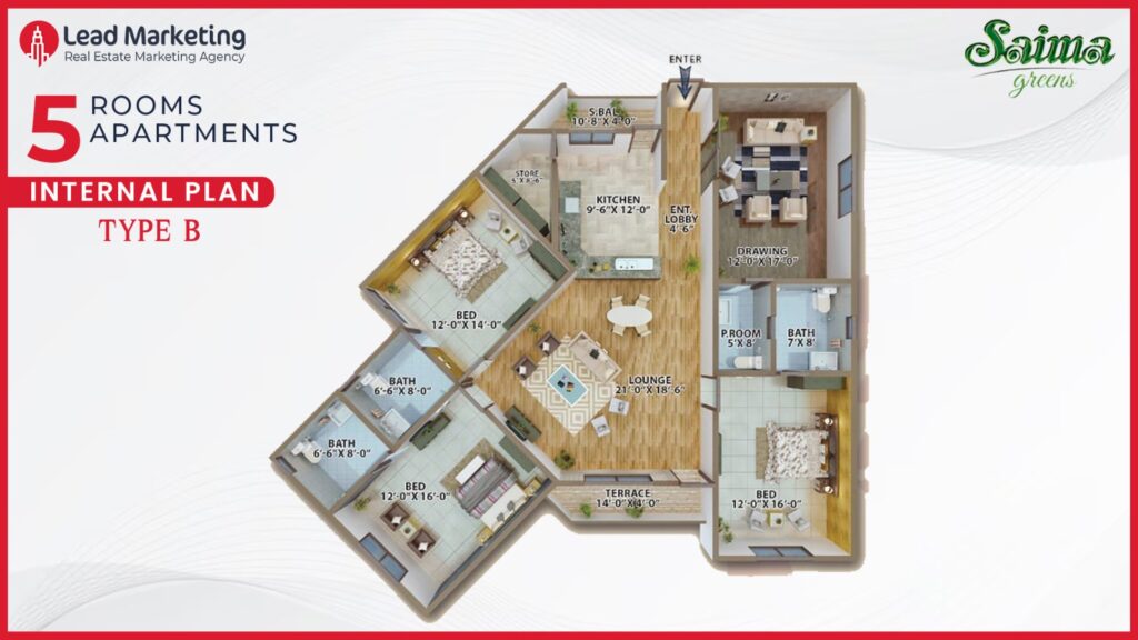 aima Greens 5 Room Apartment Floor Plan