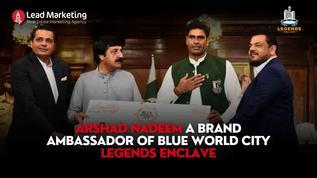 Arshad Nadeem joins Blue World City Legends Enclave as a Brand Ambassador