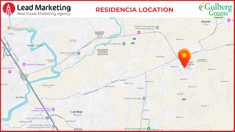 Gulberg Residencia Location