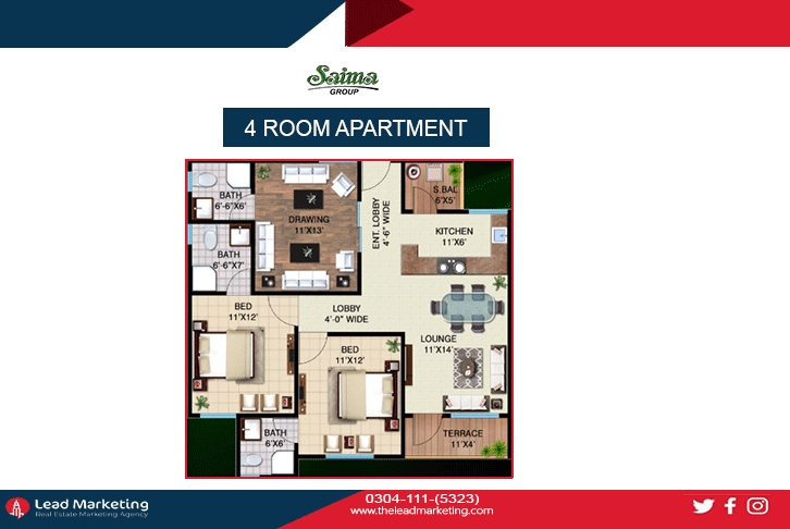 Saima Luxury Apartment Floor Plan