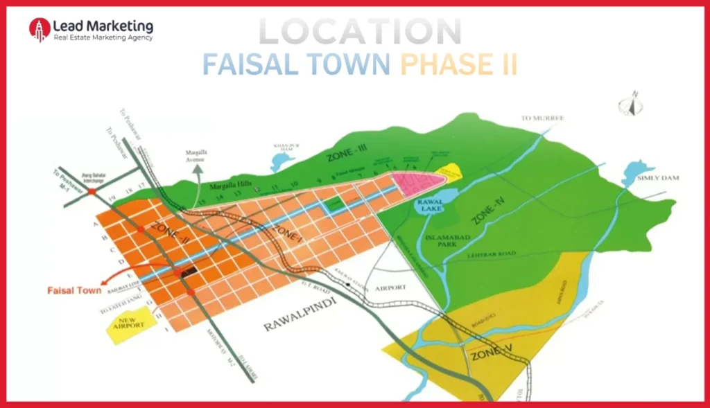 Faisal Town Phase 2 P Block location map