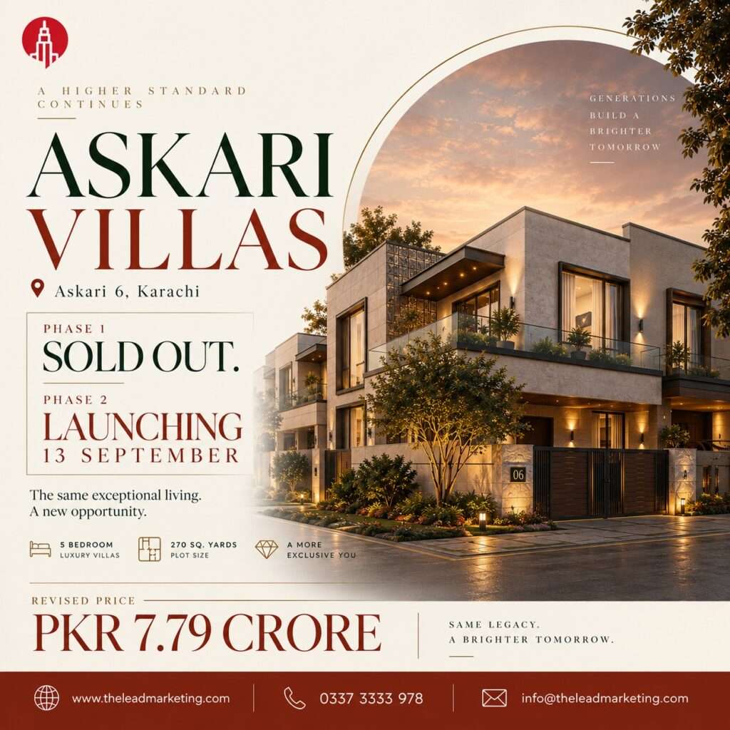 Askari Villas Phase 2 launching on 13 September in Askari 6 Karachi