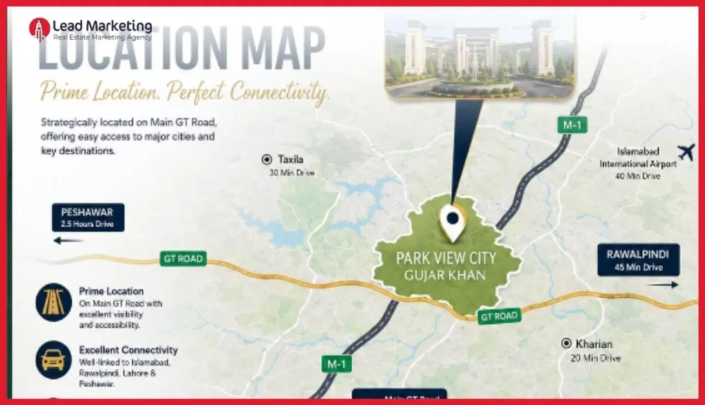 Park View City Rawalpindi Location Map