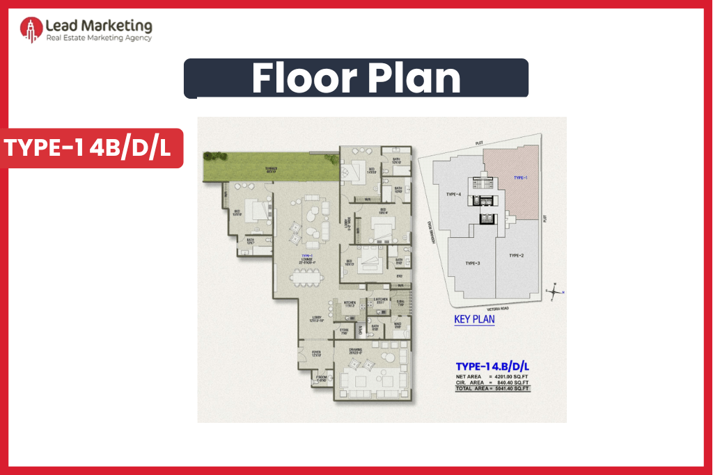 Sumya Club Tower Karachi Apartment Type 1 Floor Plan Image