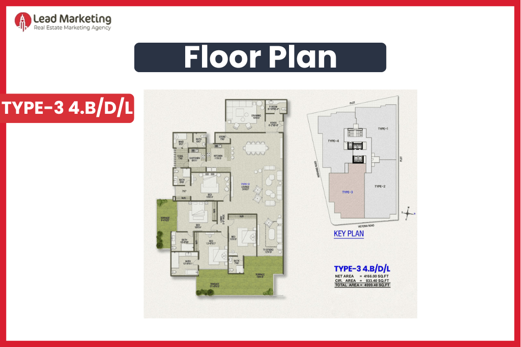 Sumya Club Tower Karachi Apartment Type 3 Floor Plan Image