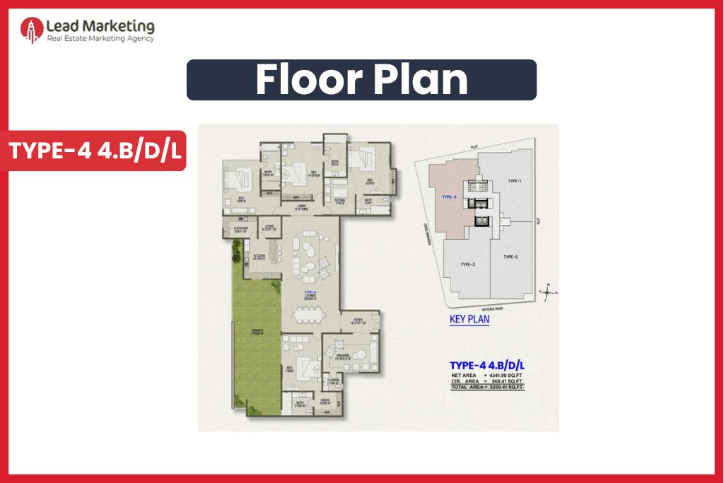 Sumya Club Tower Karachi Apartment Type 4 Floor Plan Image