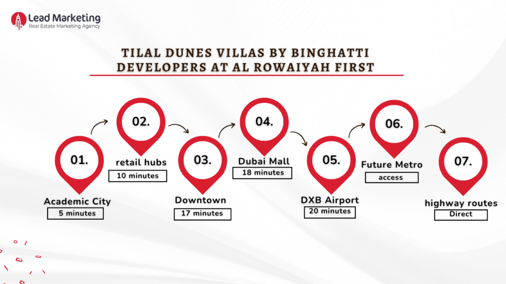Tilal Dunes Villas by Binghatti Developers Location Image