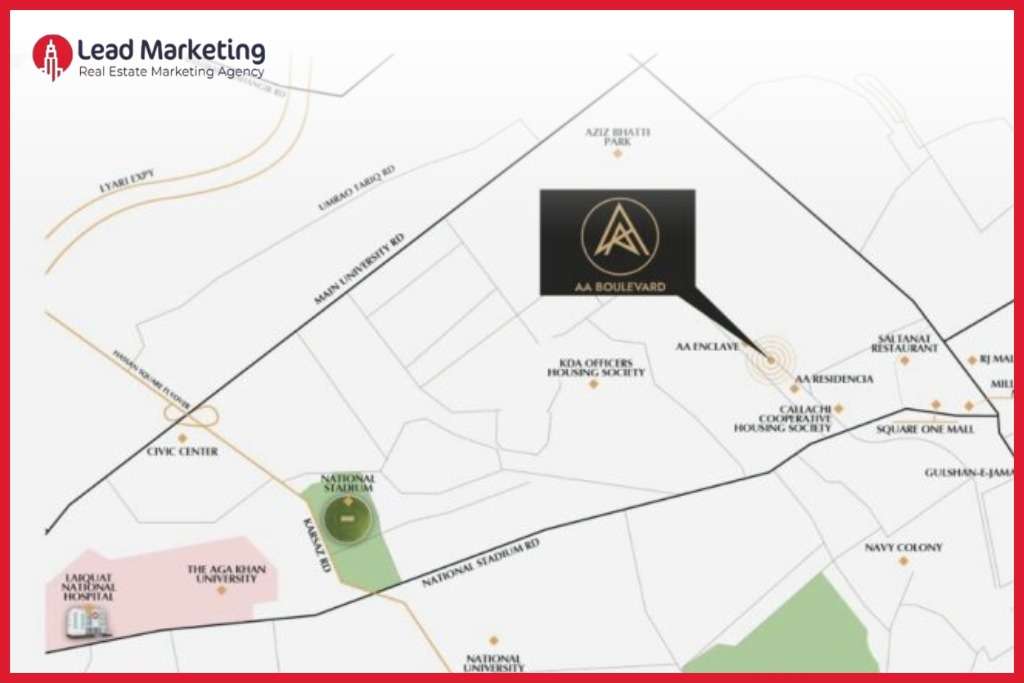 AA Residencia Karachi Location Image