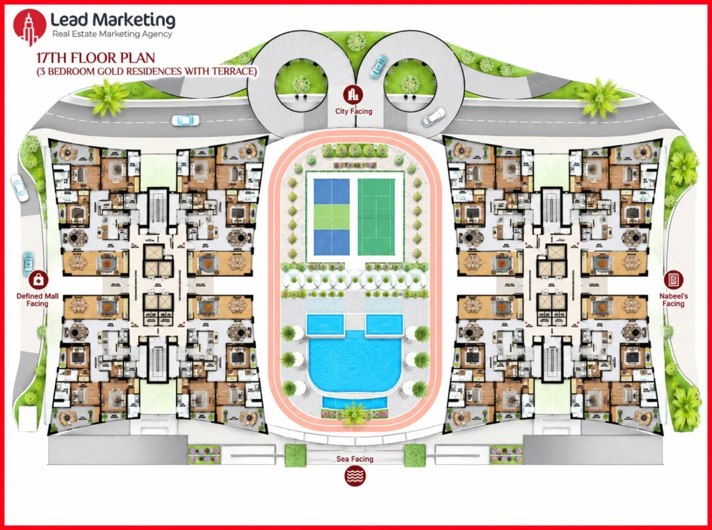 The Trillium DHA Karachi 3 Bedroom Gold Residences With Terrace Image