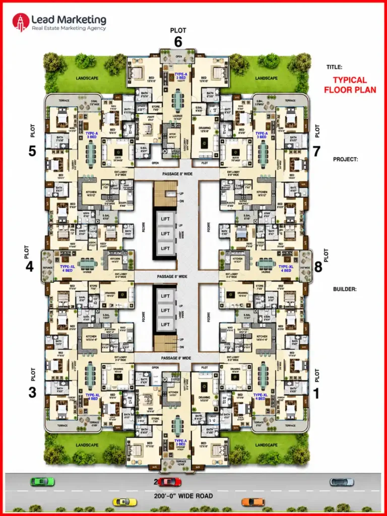 Metro Livings Block 8 Clifton, Karachi Typical Residential Floor Layout