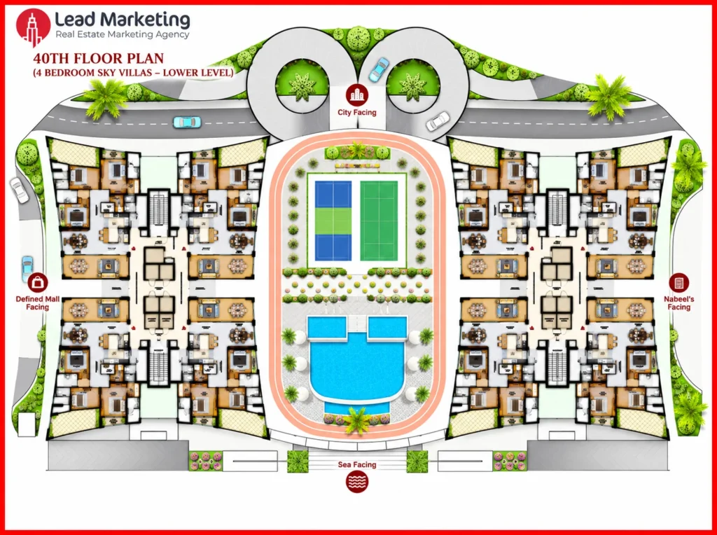 The Trillium DHA Karachi 4 Bedroom Sky Villas Residences Lower Level Image
