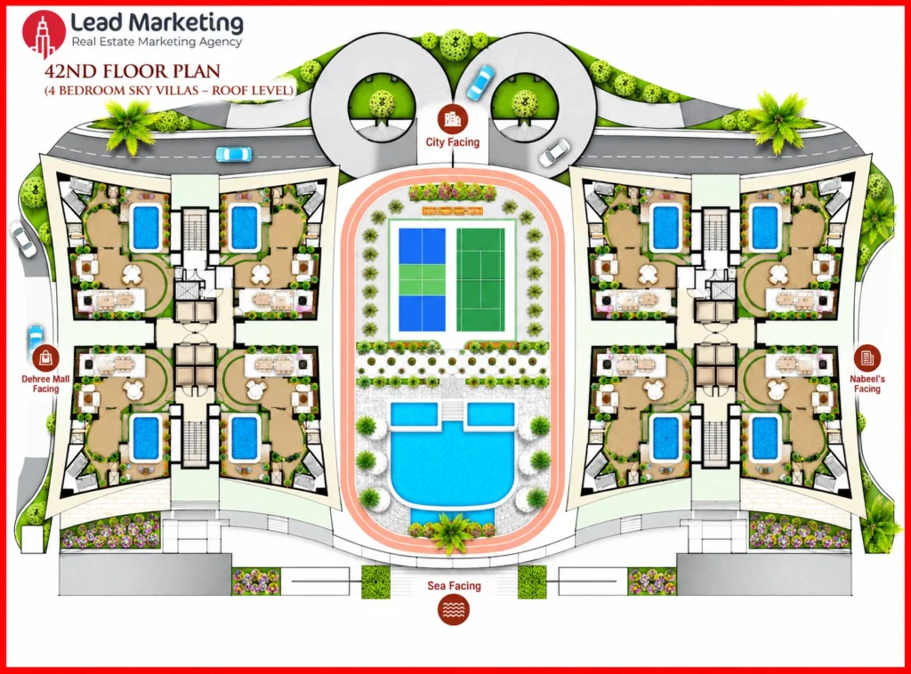 The Trillium DHA Karachi 4 Bedroom Sky Villas Residences Roof Level Image