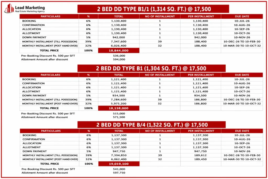 Peace Apartments COM 35 2 Bedroom DD Payment Plan