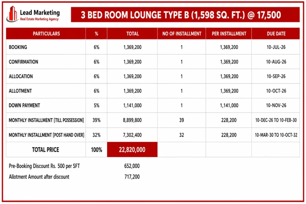 Peace Apartments COM 35 3 Bedroom Lounge Payment Plan