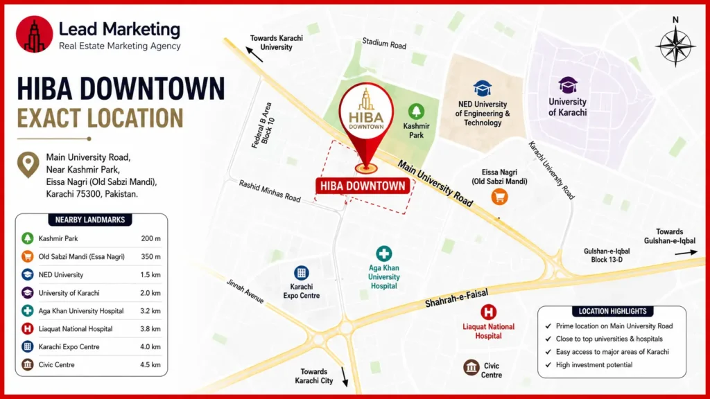 Hiba Downtown Karachi Location Map Image