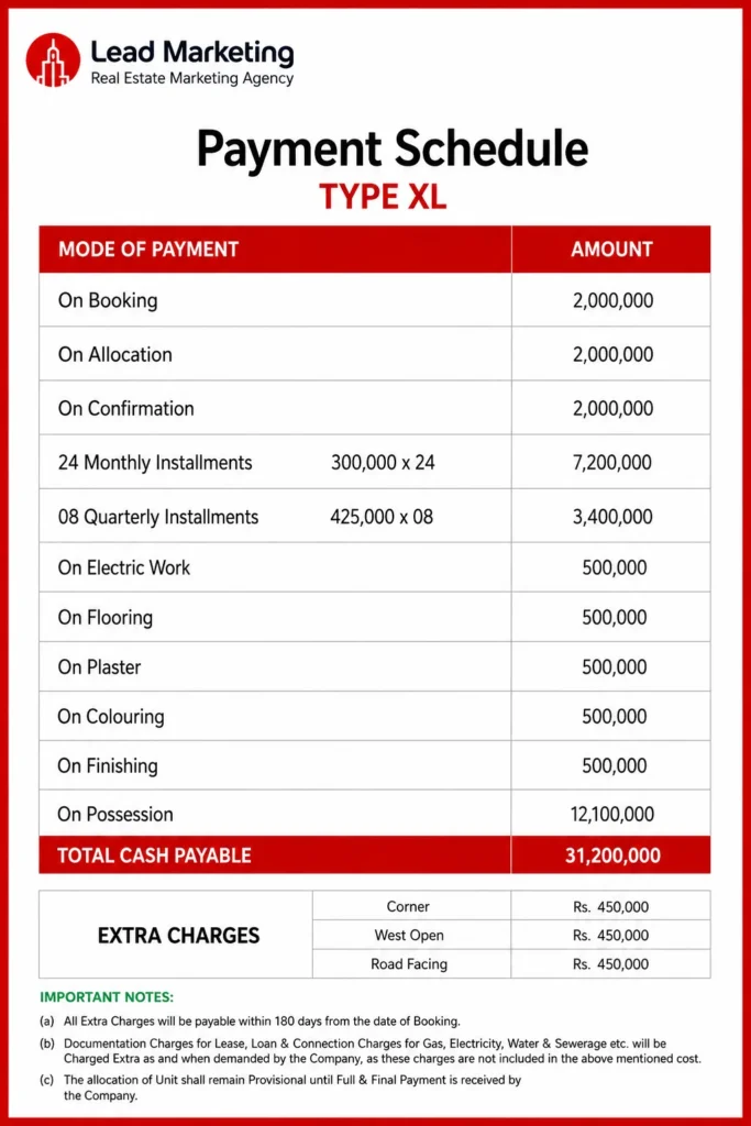 Saima Boulevard Payment Plan Type XL Payment Plan Image