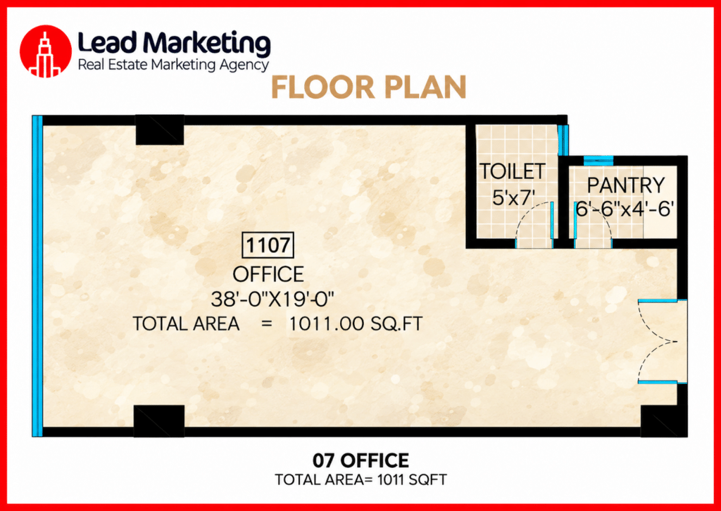 AA Central Office Tower Office 07 Floor Plan 1011 Sq Ft