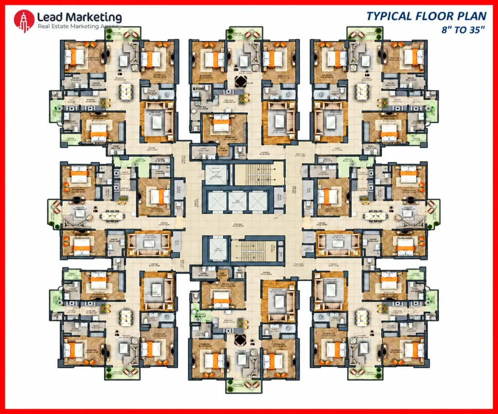 Typical Floor Plan 8th to 35th Floors Image